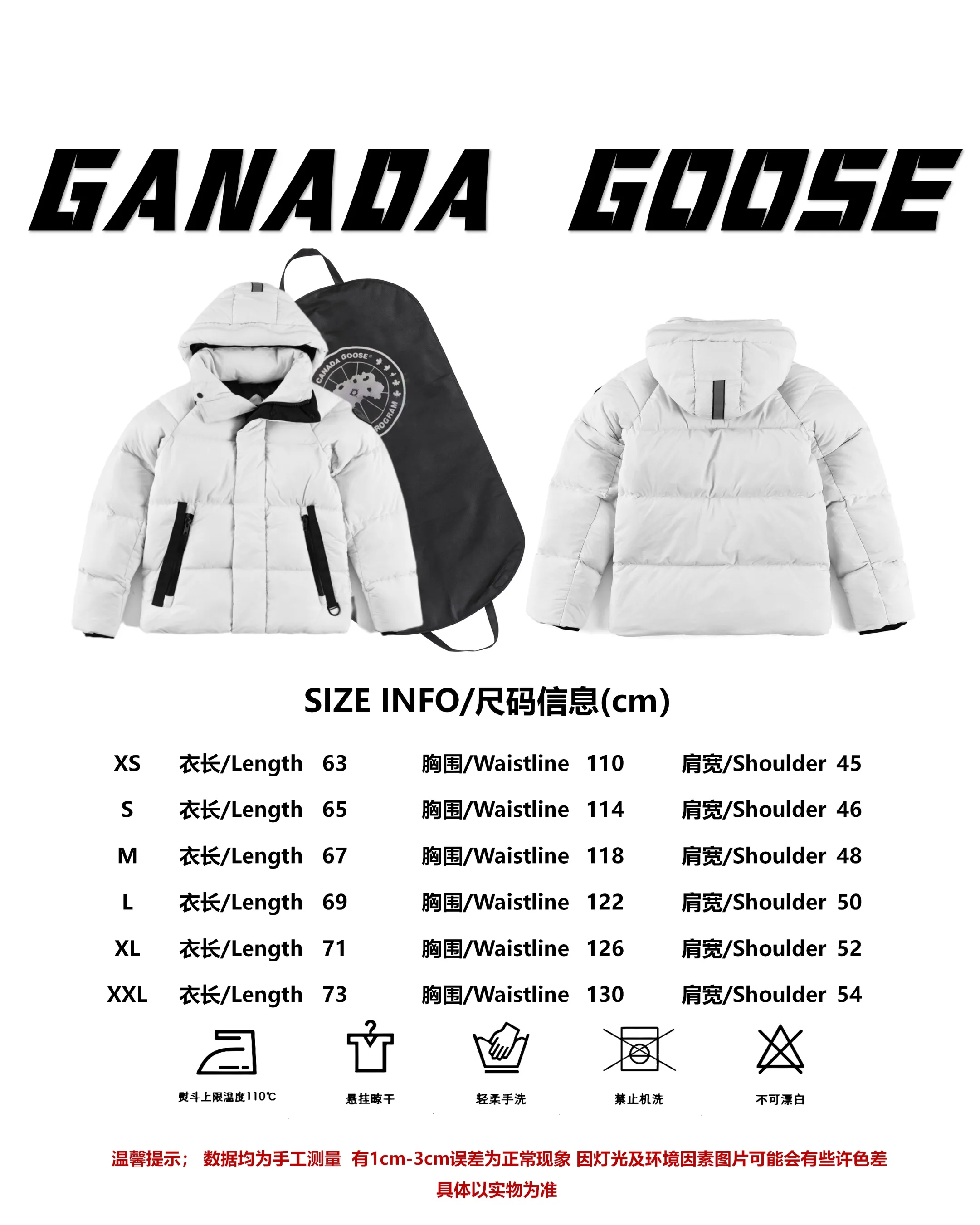 Size reference CANADA GOOSE/Canada Goose Junction/3M Reflective Black Label Parker/2602LB Same style as Ouyang Nana P780